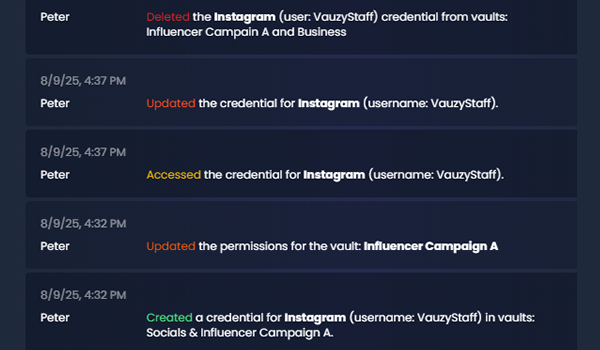 One credential ID means one audit trail across every vault connection, with no more guessing which copy was used.