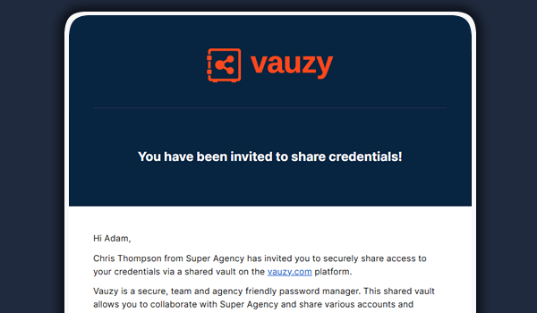 Agency plans can invite an unlimited number of clients on a free, restricted plan to collaborate safely via shared client vaults